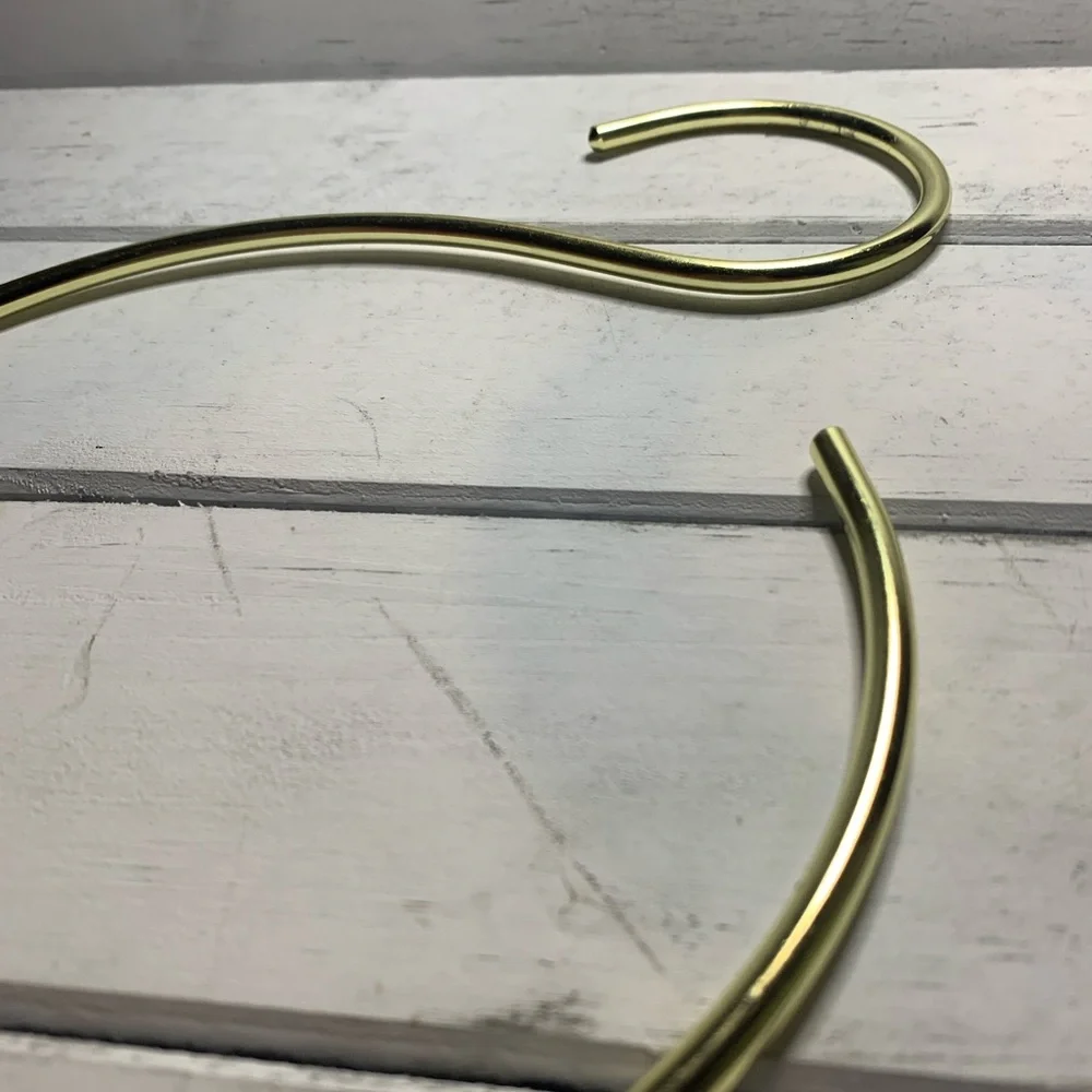 2 Gold Metal Accessories Hanger, Large s hook for scarfs, ties, scrunchies, hats